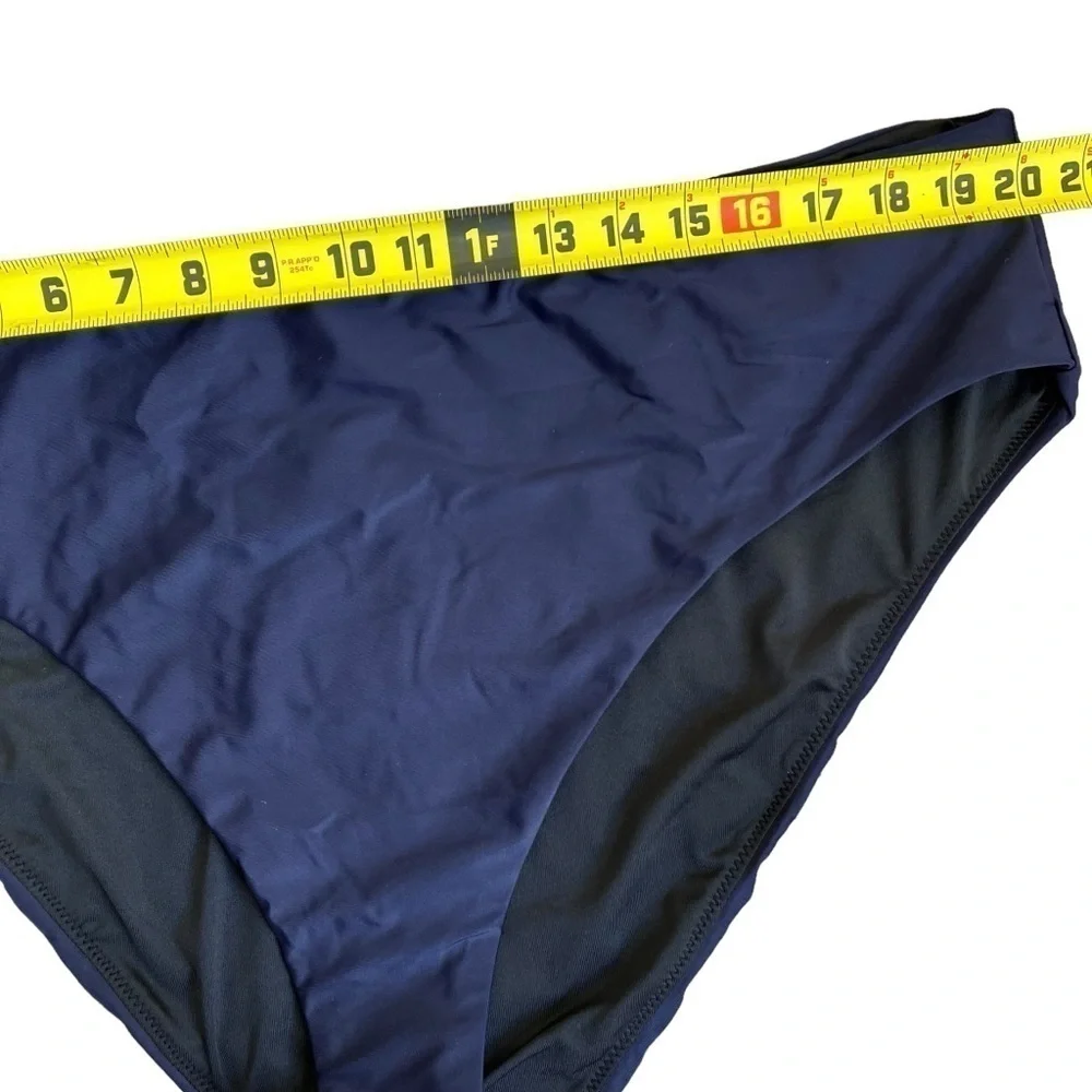 NWT J.Crew High-rise Bikini Bottom Navy Blue Style BF178 Minimalist Sz 3X